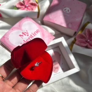 Anillo corazón  plateado