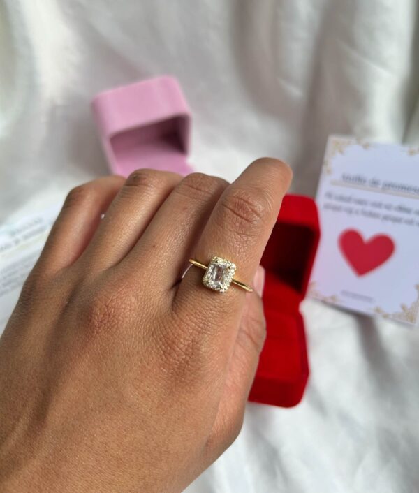 Anillo promesa cuadrado - Imagen 2