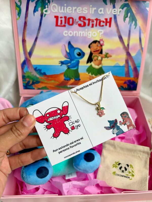 Box Invitación Stitch con peluche