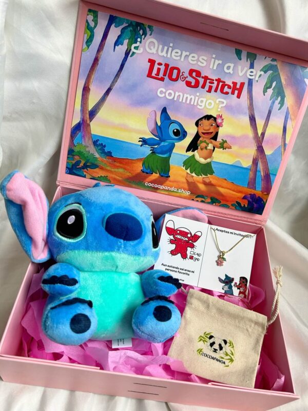 Box Invitación Stitch con peluche - Imagen 2