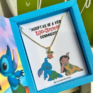 Stitch invitación 3D con collar