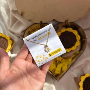 Box flores amarillas collares margarita